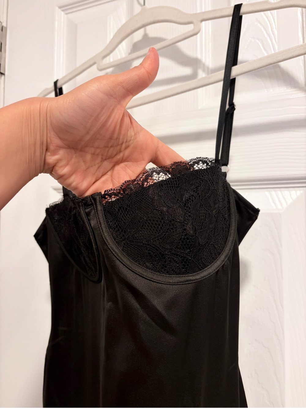 Meshki Zuleyka black satin maxi dress with slit Size Small - Picture 4 of 10